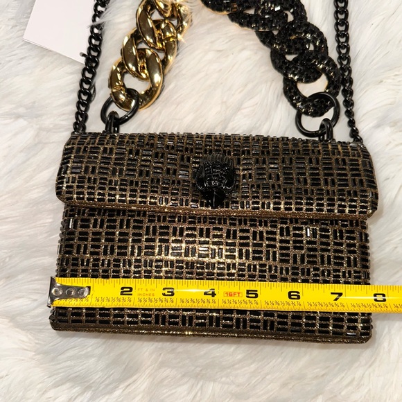 Kurt Geiger • Kensington Gold and Black Rhinestone Cuban Link Purse - Picture 9 of 16
